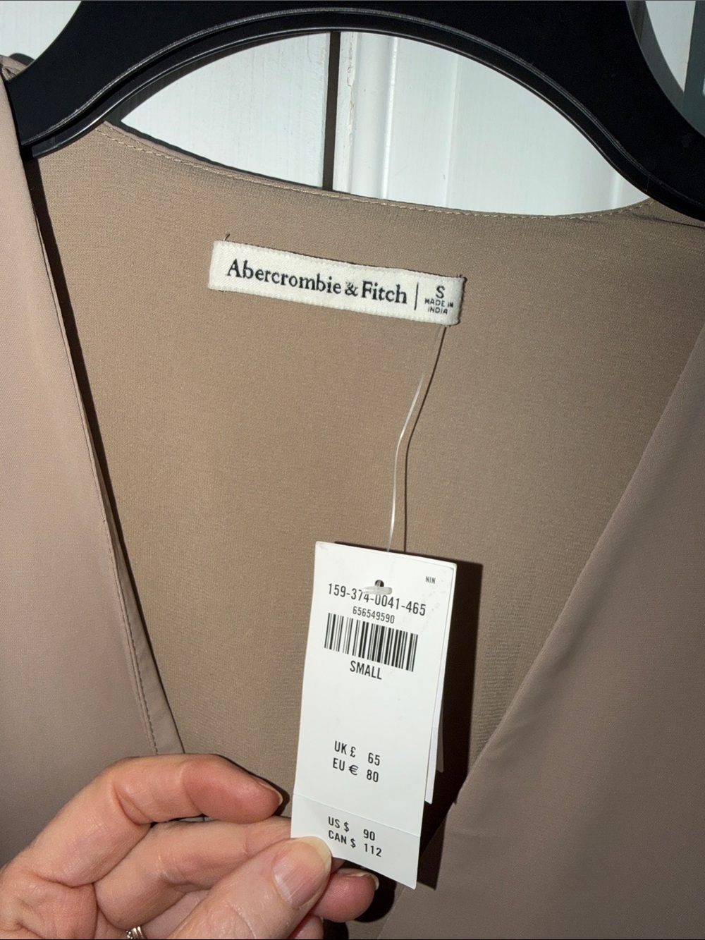 Abercrombie & Fitch Taupe Long Sleeve Wrap-Style Dress - Picture 6 of 10